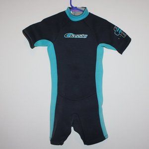 Aleeda Classic child Small shorty wetsuit short sleeve neoprene blend black blue